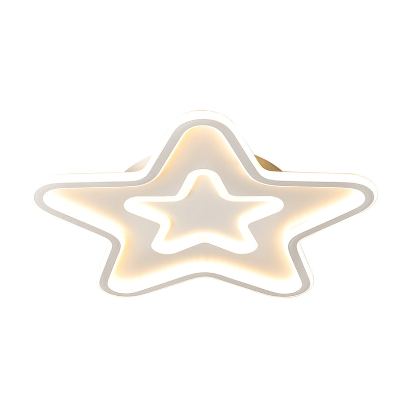 Acrylic Star LED Flush Mount Lamp Simplicity Gold Finish Ceiling Light for Child Room