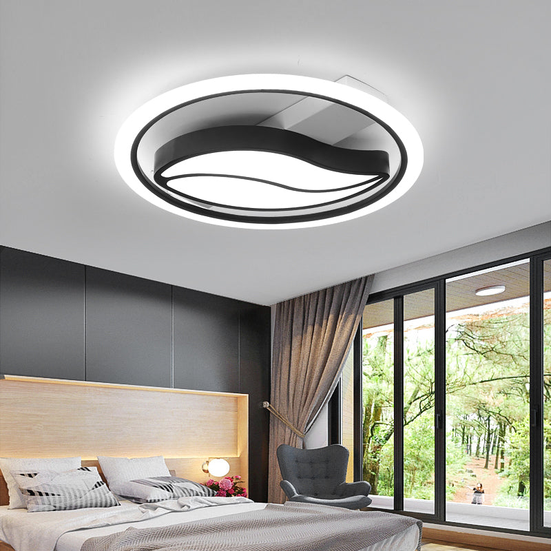 Acrylic Loop Semi Mount Lighting Minimalistic LED Flush Ceiling Light for Bedroom