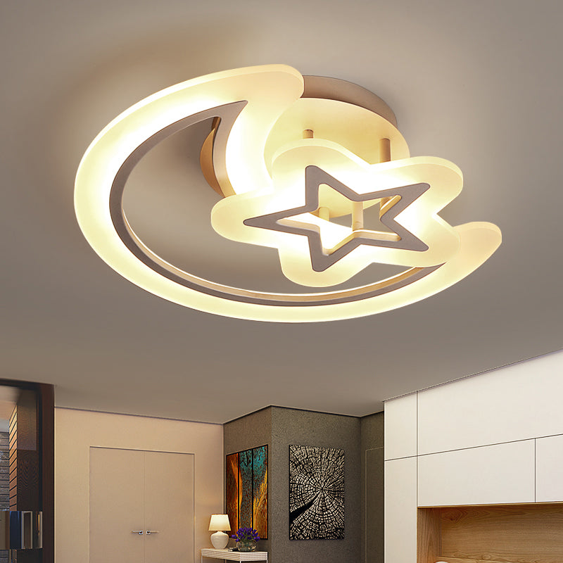 Lune et étoiles en acrylique lampe de plafond de style enfants
