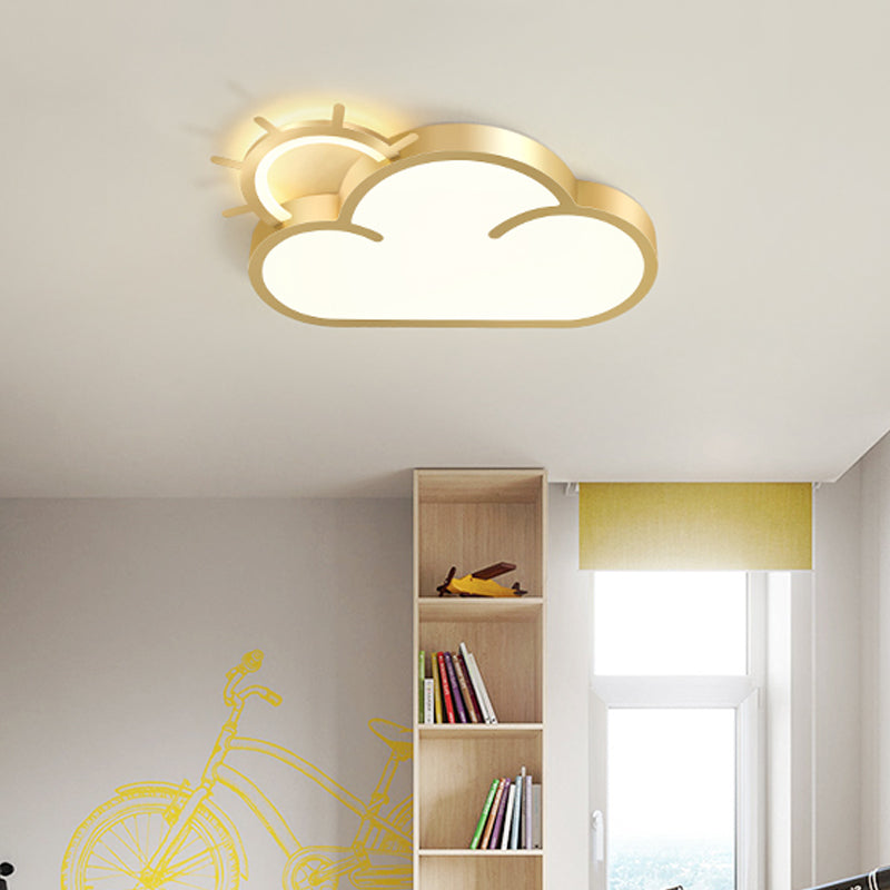 Cartoon Sunrise LED Flushmount Ceiling Lamp Acrylic Kids Bedroom Flush Light Fixture