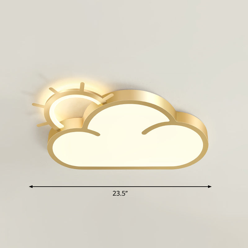 Cartoon Sunrise LED Flushmount Ceiling Lamp Acrylic Kids Bedroom Flush Light Fixture