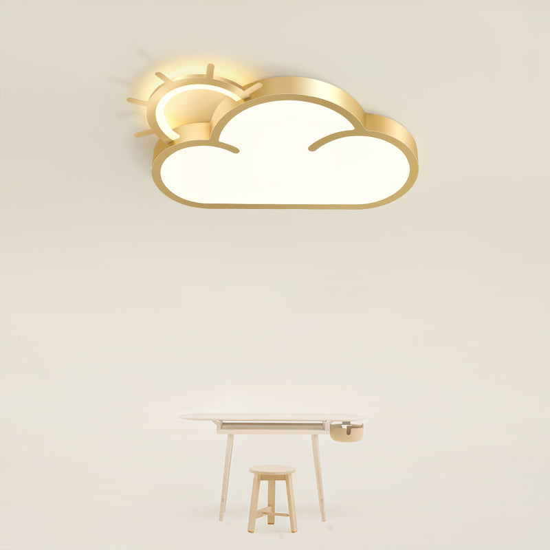 Cartoon Sunrise LED Flushmount Ceiling Lamp Acrylic Kids Bedroom Flush Light Fixture