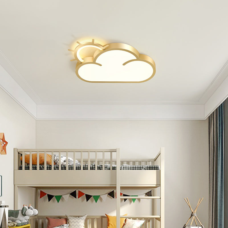 Cartoon Sunrise LED Flushmount Ceiling Lamp Acrylic Kids Bedroom Flush Light Fixture