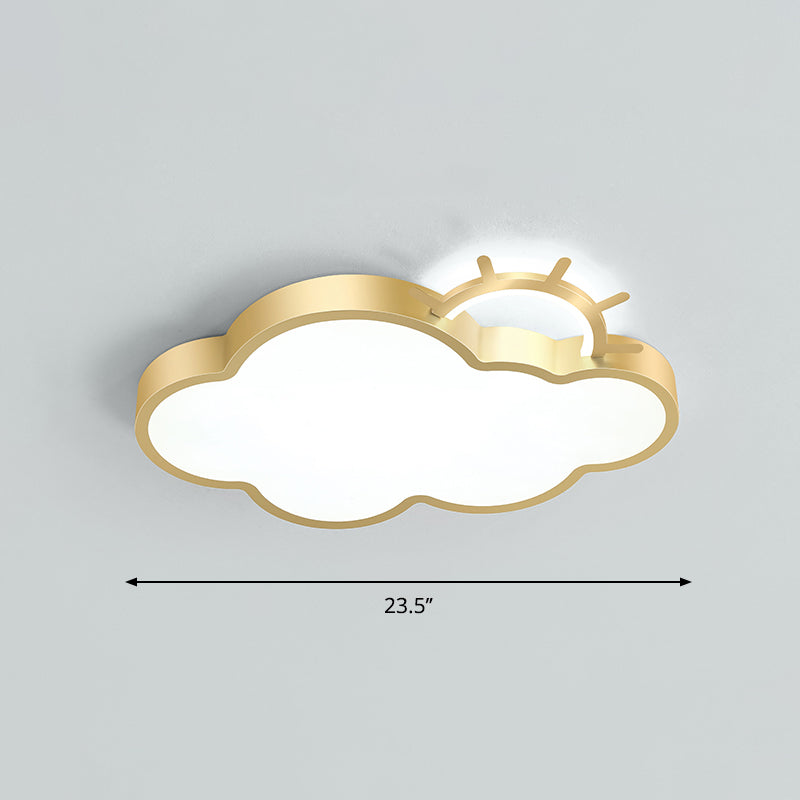 Cartoon Sunrise LED Flushmount Ceiling Lamp Acrylic Kids Bedroom Flush Light Fixture