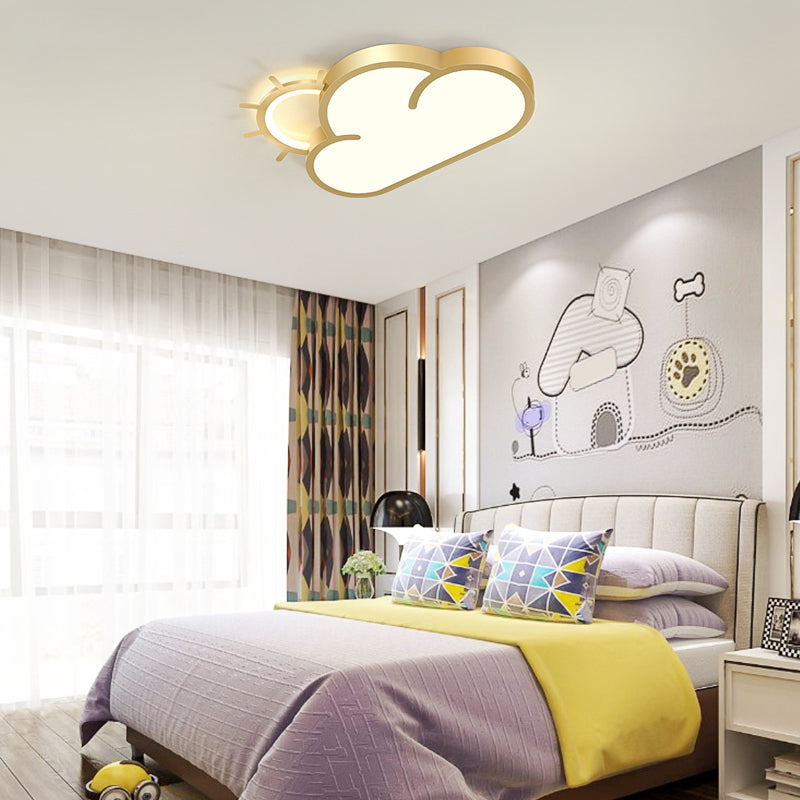 Cartoon Sunrise LED Flushmount Ceiling Lamp Acrylic Kids Bedroom Flush Light Fixture