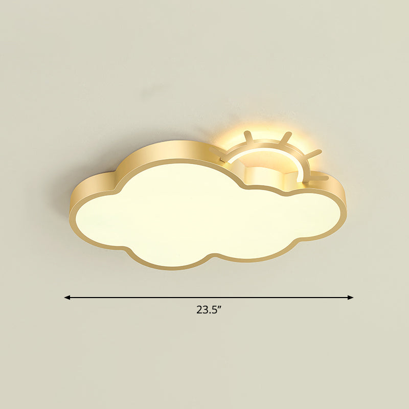 Cartoon Sunrise LED Flushmount Ceiling Lamp Acrylic Kids Bedroom Flush Light Fixture