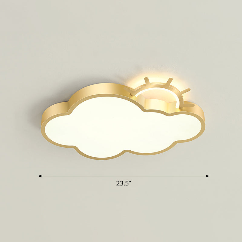Cartoon Sunrise LED Flushmount Ceiling Lamp Acrylic Kids Bedroom Flush Light Fixture