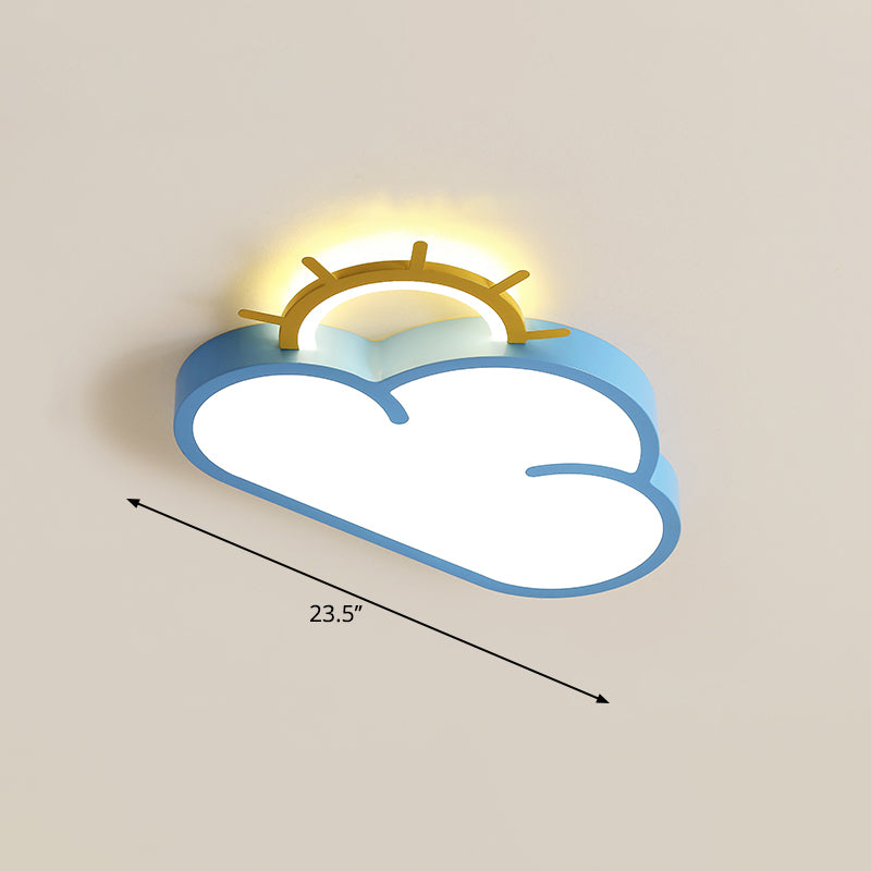 Cartoon Sunrise LED Flushmount Ceiling Lamp Acrylic Kids Bedroom Flush Light Fixture