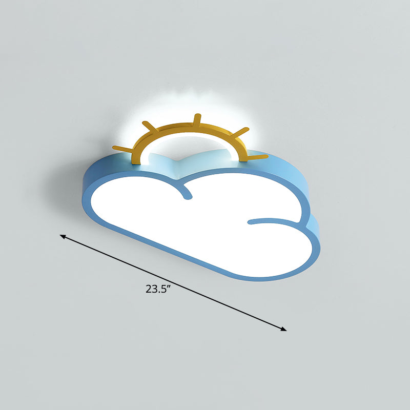Cartoon Sunrise LED Flushmount Ceiling Lamp Acrylic Kids Bedroom Flush Light Fixture