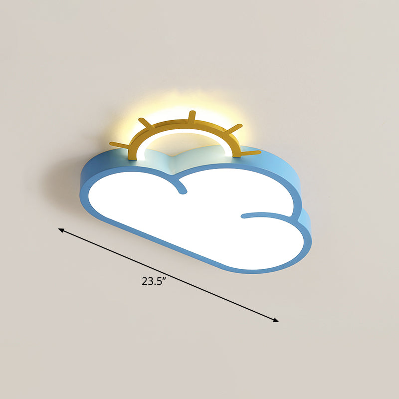 Cartoon Sunrise LED Flushmount Ceiling Lamp Acrylic Kids Bedroom Flush Light Fixture