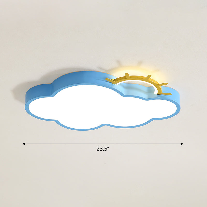 Cartoon Sunrise LED Flushmount Ceiling Lamp Acrylic Kids Bedroom Flush Light Fixture