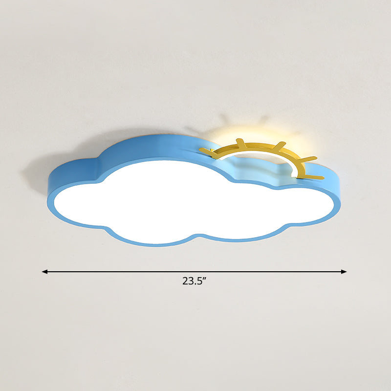 Cartoon Sunrise LED Flushmount Ceiling Lamp Acrylic Kids Bedroom Flush Light Fixture