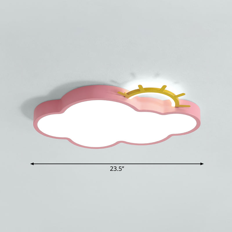 Cartoon Sunrise LED Flushmount Ceiling Lamp Acrylic Kids Bedroom Flush Light Fixture