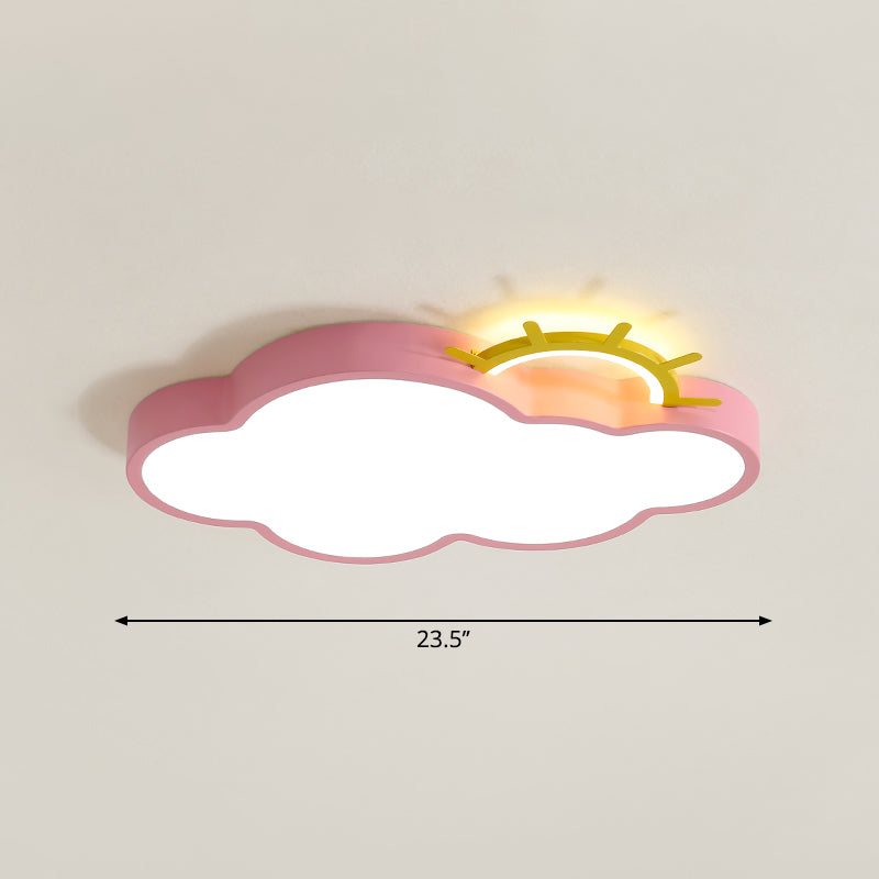 Cartoon Sunrise LED Flushmount Ceiling Lamp Acrylic Kids Bedroom Flush Light Fixture