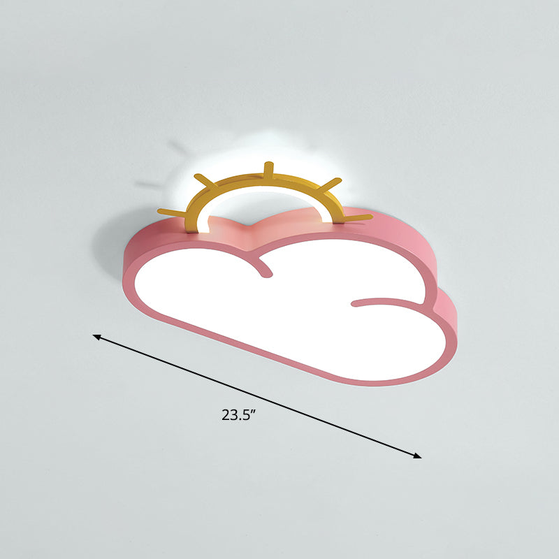 Cartoon Sunrise LED Flushmount Ceiling Lamp Acrylic Kids Bedroom Flush Light Fixture