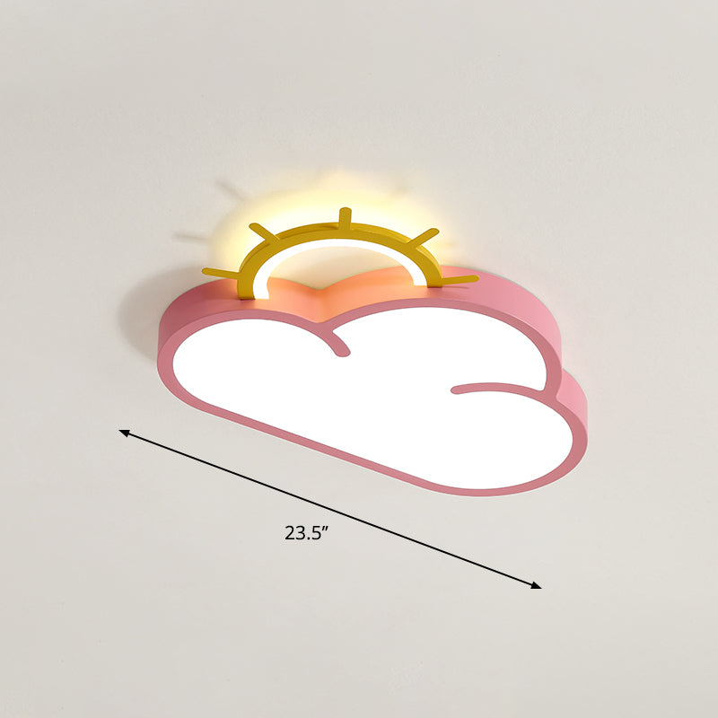 Cartoon Sunrise LED Flushmount Ceiling Lamp Acrylic Kids Bedroom Flush Light Fixture