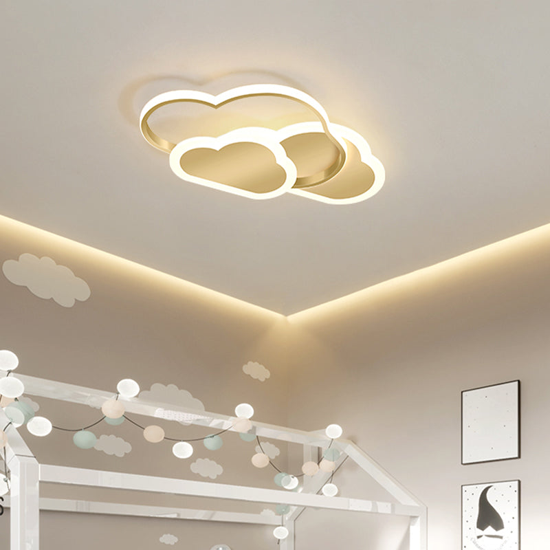 Cloudy Bedroom Ceiling Mount Light Acrylic Childrens LED Flush Mount Lighting Fixture
