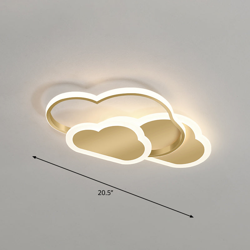 Cloudy Bedroom Ceiling Mount Light Acrylic Childrens LED Flush Mount Lighting Fixture