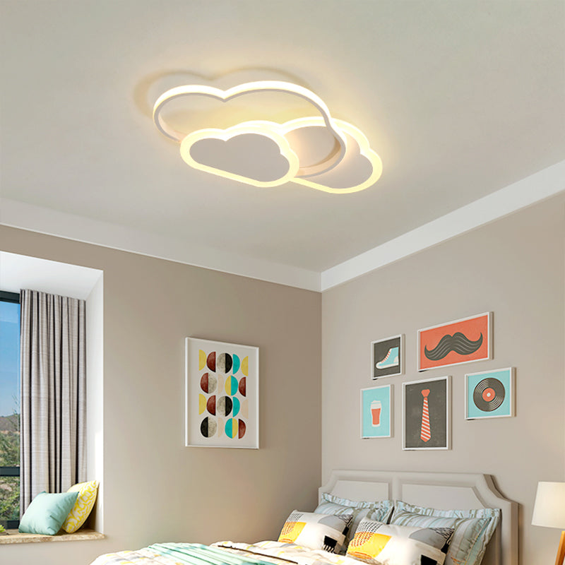 Cloudy Bedroom Ceiling Mount Light Acrylic Childrens LED Flush Mount Lighting Fixture