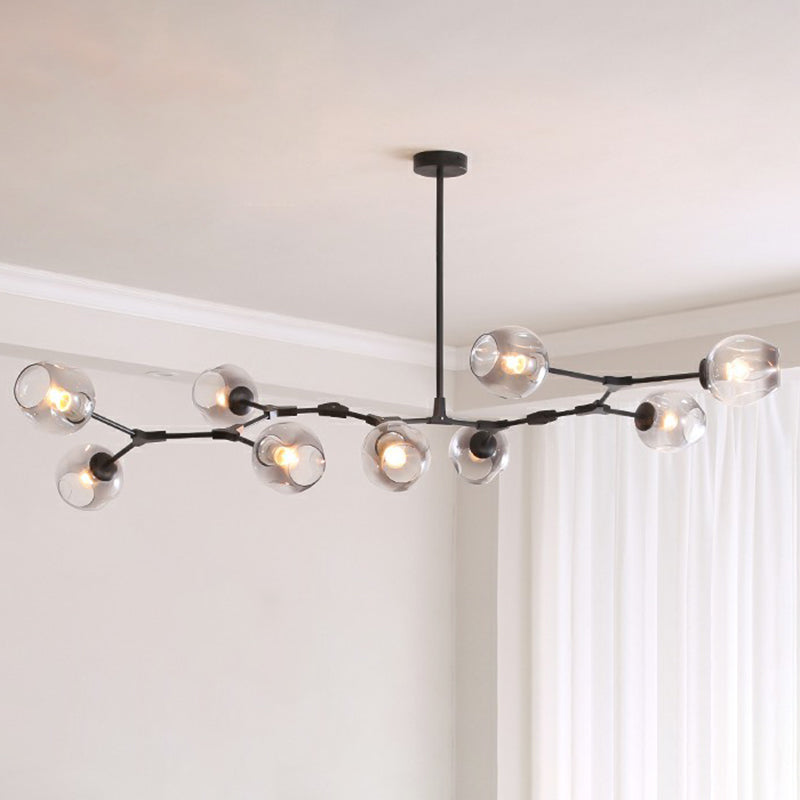 Nordic Molecule Ceiling Pendant Light Dimpled Glass Living Room Chandelier with Pivot Joint