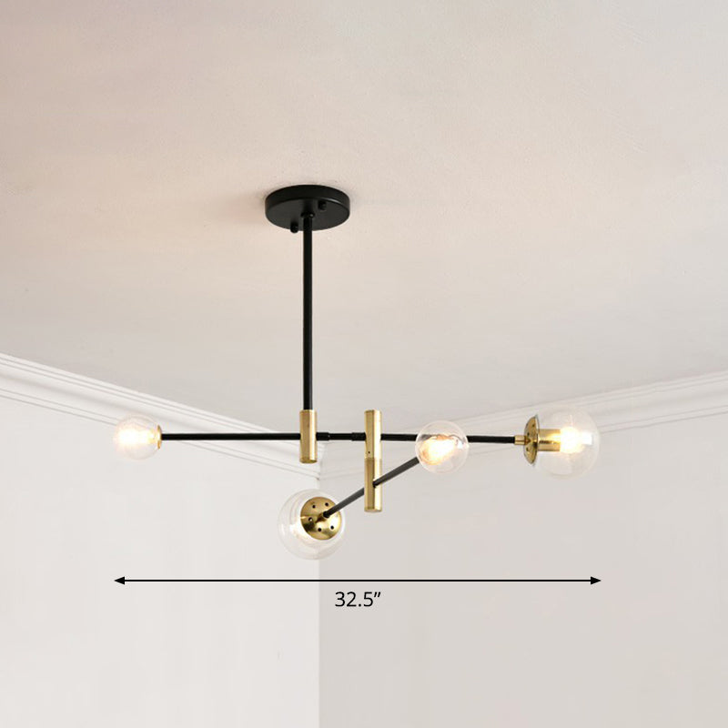 Simplicity Ball Shade Chandelier Glass Bedrod Apparecchiatura di illuminazione sospesa con braccio rotabile