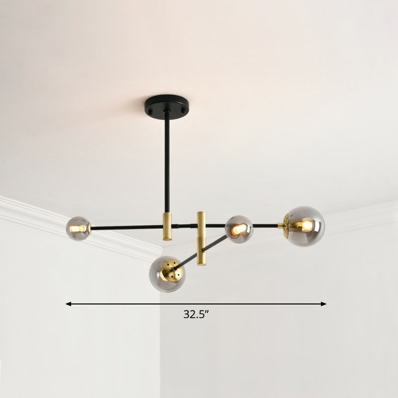 Simplicity Ball Shade Chandelier Glass Bedrod Apparecchiatura di illuminazione sospesa con braccio rotabile