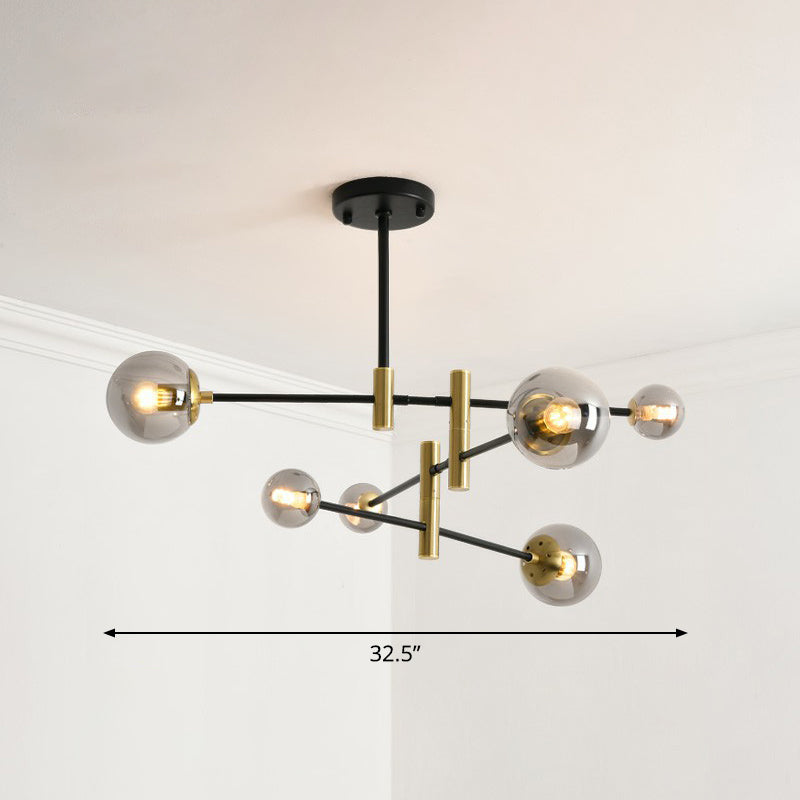 Simplicity Ball Shade Chandelier Glass Bedrod Apparecchiatura di illuminazione sospesa con braccio rotabile