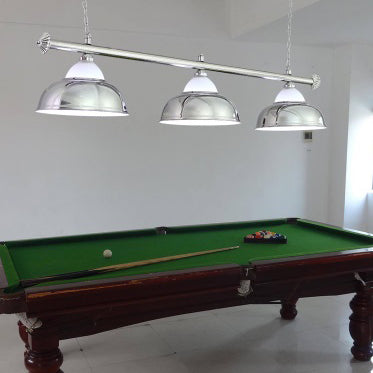 Loft in stile loft a doppia bolla appesa a 3 teste in vetro e illuminazione a sospensione metallica in cromo/oro per tavolo da biliardo