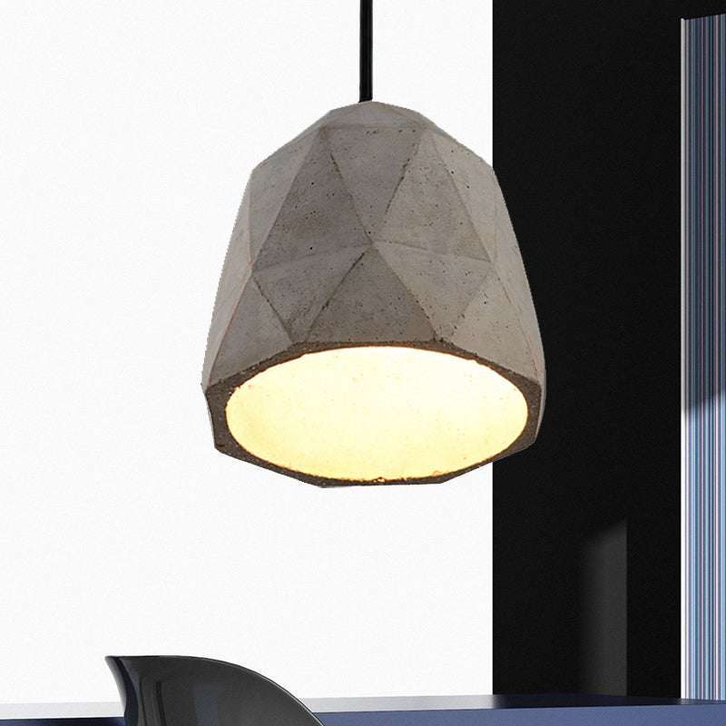 Schüssel/Zylinder/Semi -Kreis Zement Anhänger Lampe Vintage 1 Leichter Esszimmer Hängende Leuchte in Grau