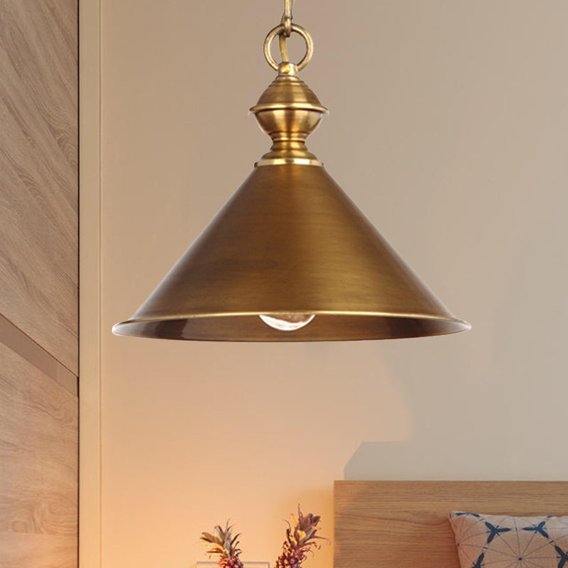 Metallic Messing/Gold Finish Anhänger Leuchte konisch