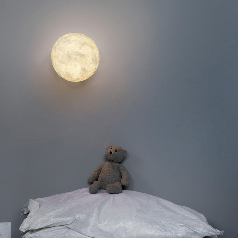 Art Deco LED SCONCE LICHTBEELDING WIT MAANSPLOK Mount Wandlicht met harsschaduw