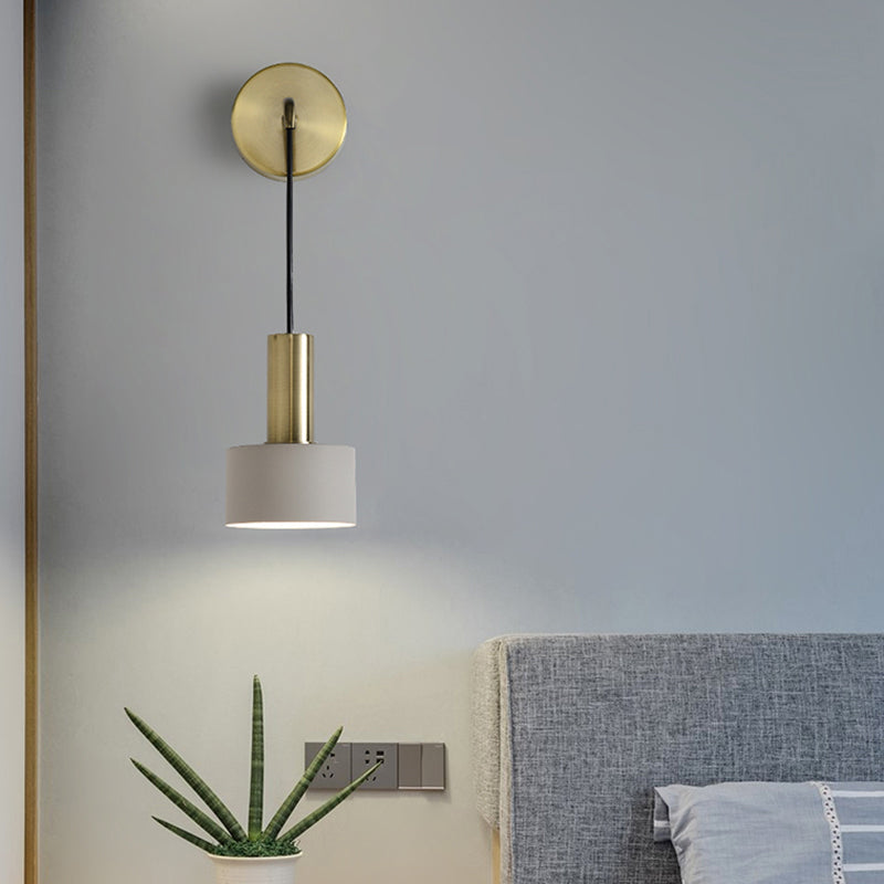 Postmodern Small Wall Hanging Light Metallic Single-Bulb Bedside Reading Wall Lamp