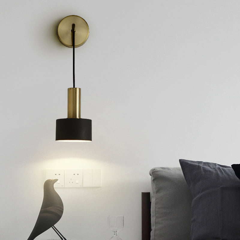 Postmodern Small Wall Hanging Light Metallic Single-Bulb Bedside Reading Wall Lamp