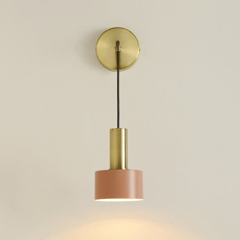 Postmodern Small Wall Hanging Light Metallic Single-Bulb Bedside Reading Wall Lamp