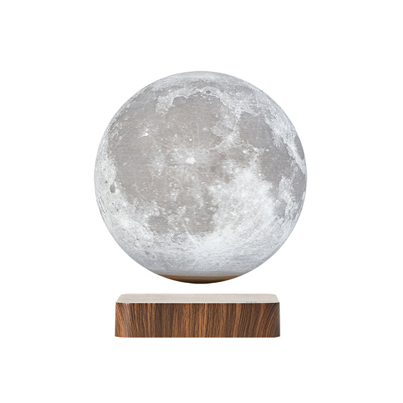 Plastic Moon Shaped Table Light Decorative LED White Maglev Nightstand Lamp for Child Room