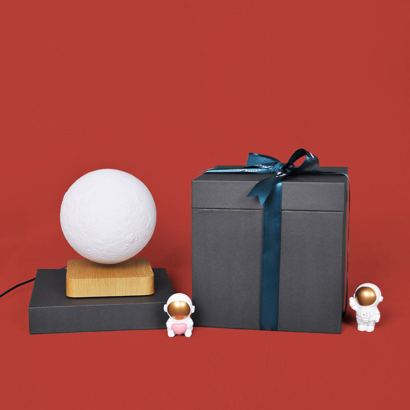 Plastic Moon Shaped Table Light Decorative LED White Maglev Nightstand Lamp for Child Room