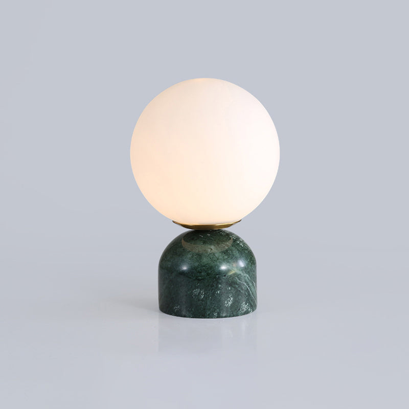 Globe Elfenbeinglas Nachttisch leichtes Nordic 1 Lamptischleuchte mit Marmorpodest