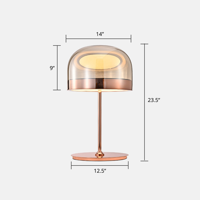 Lampada da comodino a LED in stile nordico a forma di cupola in vetro per camera da letto