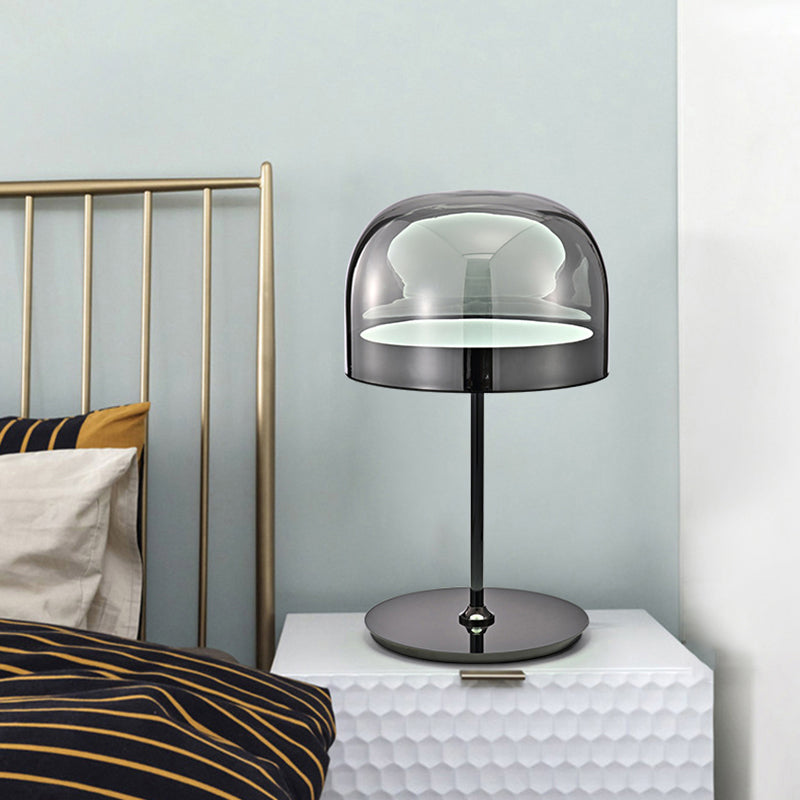 Lampada da comodino a LED in stile nordico a forma di cupola in vetro per camera da letto