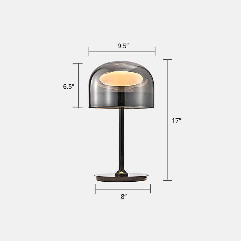 Lampada da comodino a LED in stile nordico a forma di cupola in vetro per camera da letto