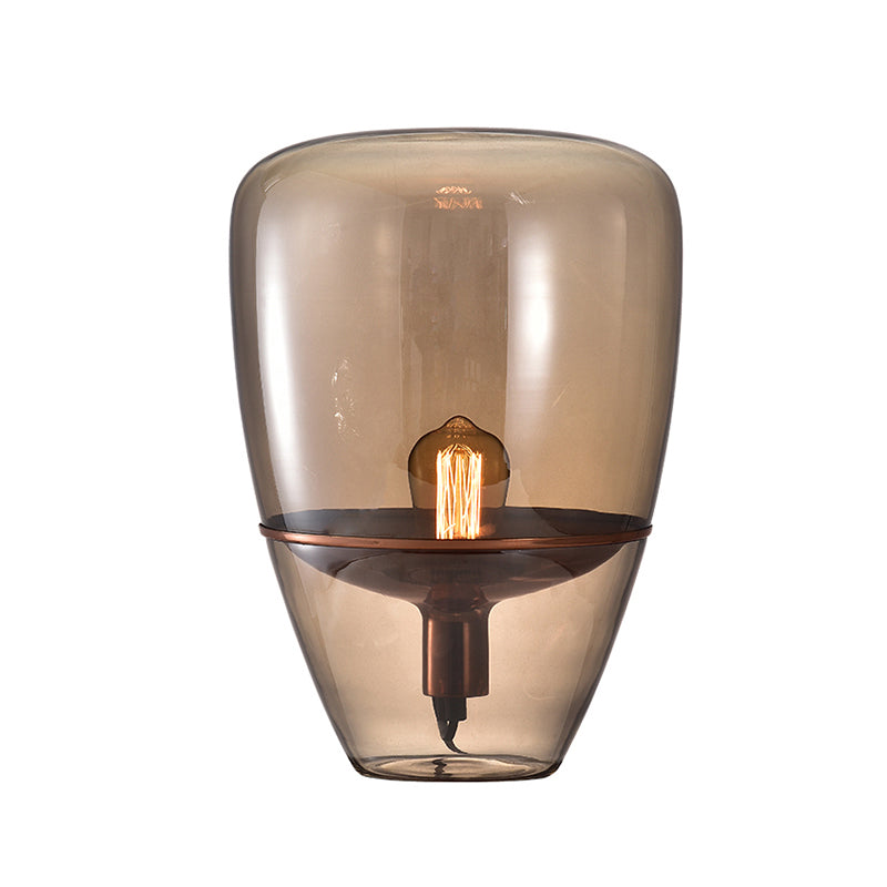 Conical Nightstand Light Designer Style Glass Single-Bulb Table Lamp for Living Room