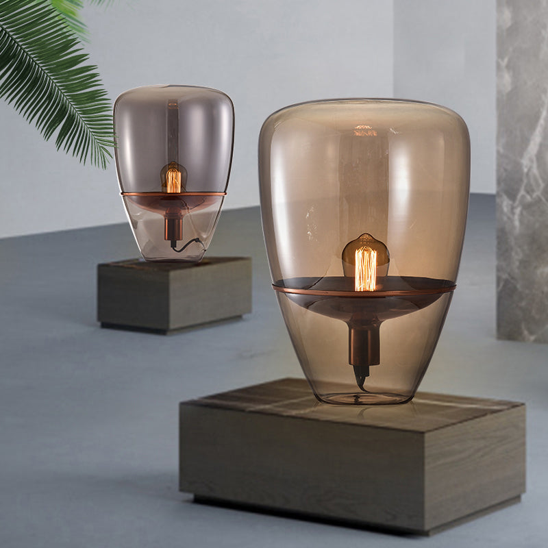 Conical Nightstand Light Designer Style Glass Single-Bulb Table Lamp for Living Room
