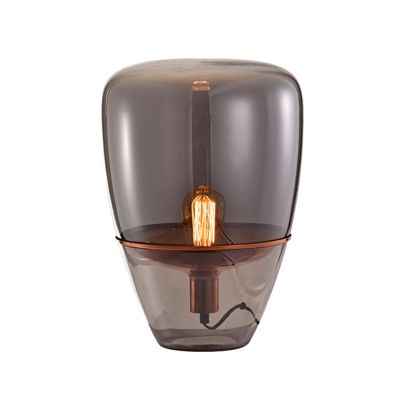 Conical Nightstand Light Designer Style Glass Single-Bulb Table Lamp for Living Room