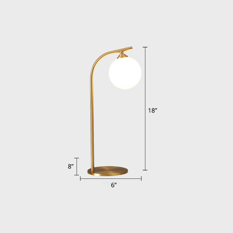 Bend Metallic Nightstand Lamp Postmodern Brass LED Table Lighting for Living Room