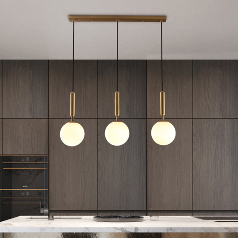 Messing bal meerdere hangend licht licht eenvoud glazen plafondlicht voor open keuken