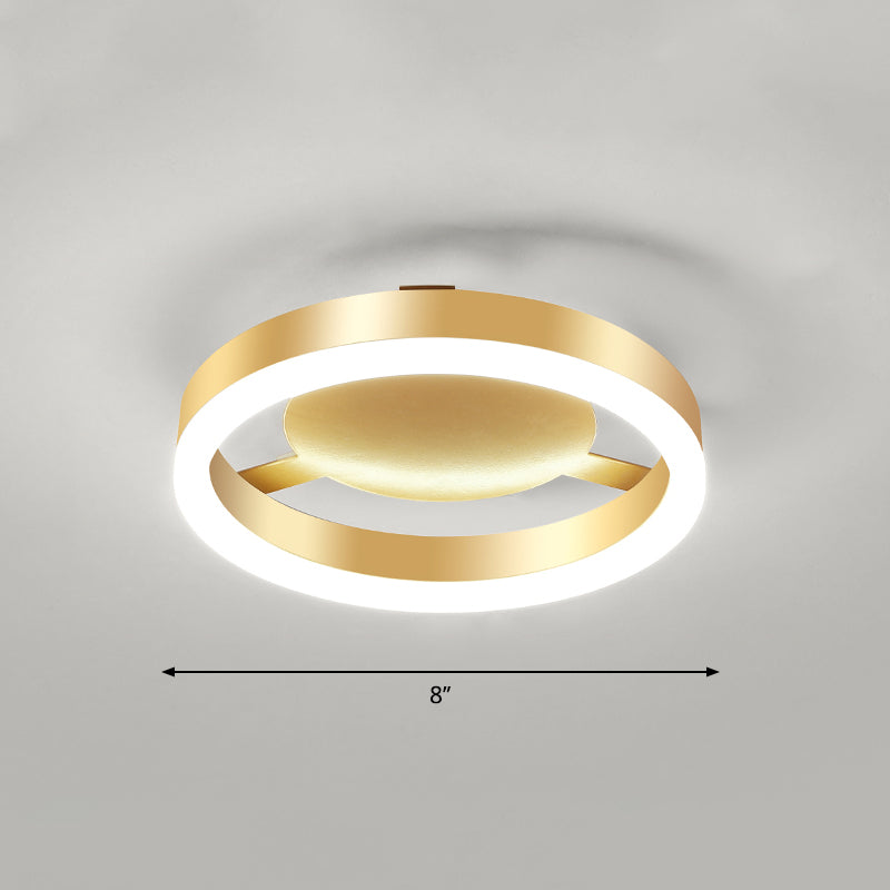 Aluminiumrahmen -LED -Deckenmontage leichte minimalistische Gold Finish Flushmount für Korridor