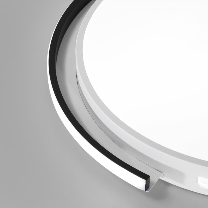 Minimalism LED Flush Mounted Lamp Black and White Round Ceiling Light with Acrylic Shade