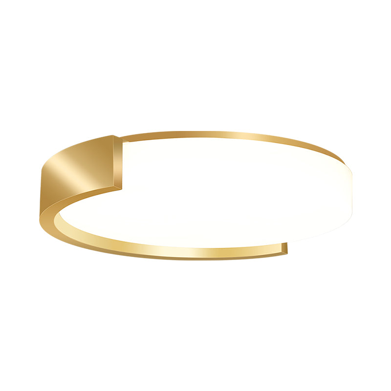 Nordic Flush Mount Verlichting Gold Finish Ronde Plafond Fixture met Acryl Shade