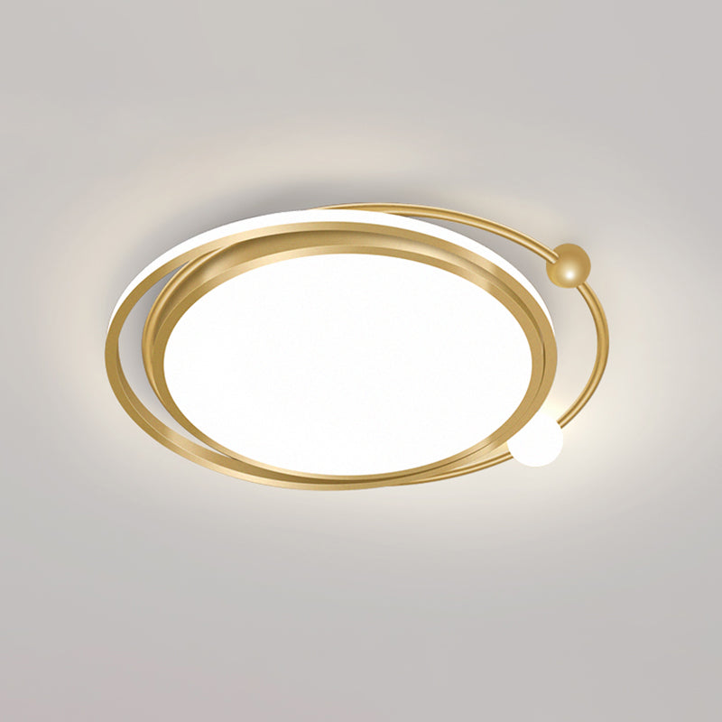 Geometric Acrylic LED Flush Light Minimalist Metal Bedroom Flush Mount Ceiling Light