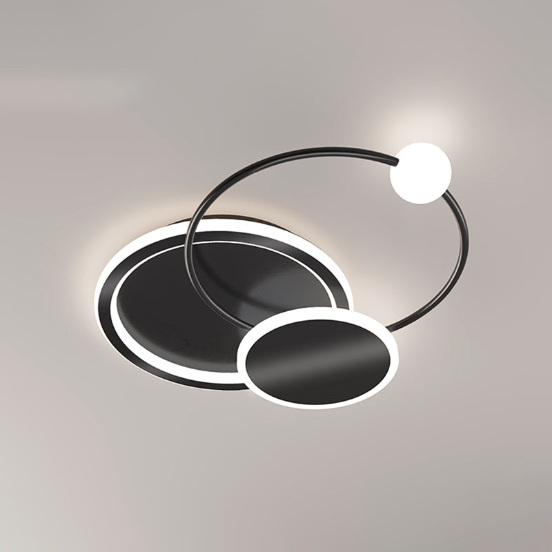 Geometric Acrylic LED Flush Light Minimalist Metal Bedroom Flush Mount Ceiling Light